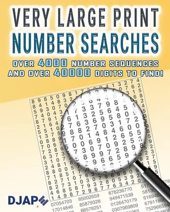 Very Large Print Number Searches book