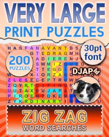 Very Large Print Puzzles: Zig-Zag Word Searches for Adults