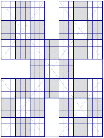 Samurai sudoku X puzzle