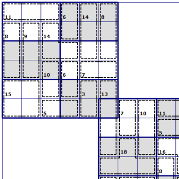 Mini Killer Samurai sudoko puzzle