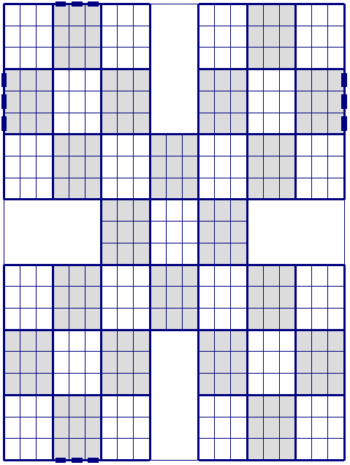 Non Consecutive suduku Samurai puzzle